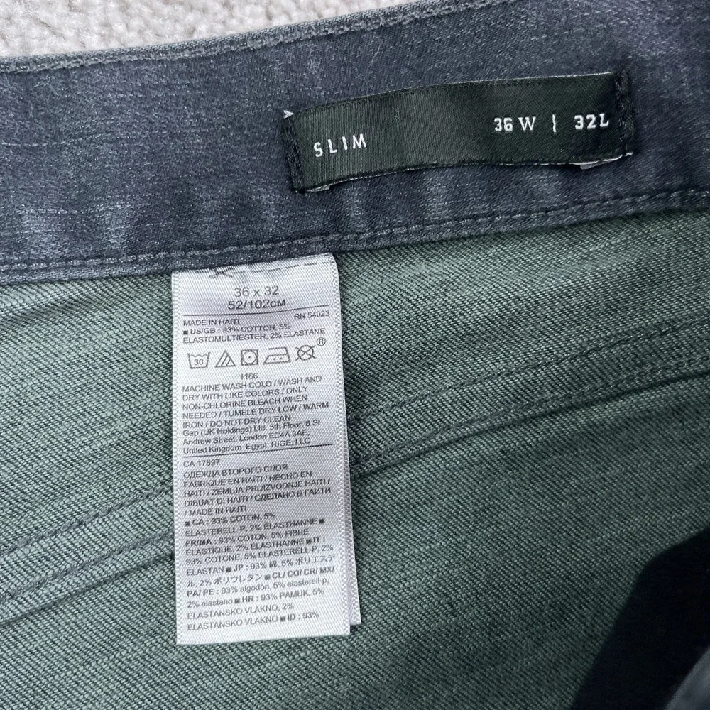 Banana Republic Jeans Mens 36x32 Gray‎ Black Slim Rapid Movement Denim Stretch